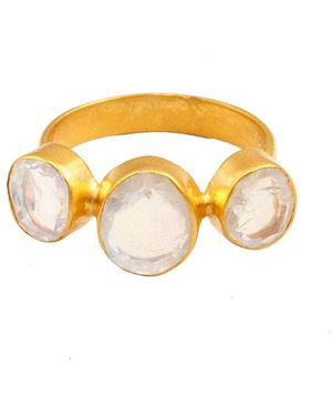 Opium Jewels Moonstone Three Stone Cocktail - Metallic