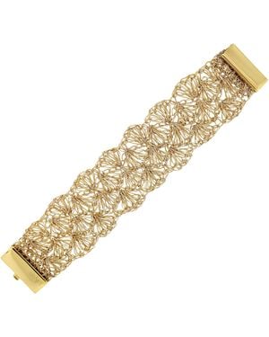 Lavish by Tricia Milaneze Vintage Shells Handmade Crochet Bracelet - Metallic