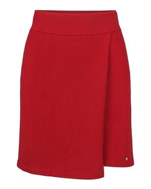 tirillm Anette Merino Wool Skirt With Wrap Front - Red