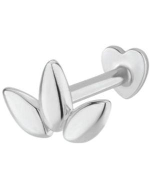 Vanhi 14K Solid Lotus Flat Back Stud - White