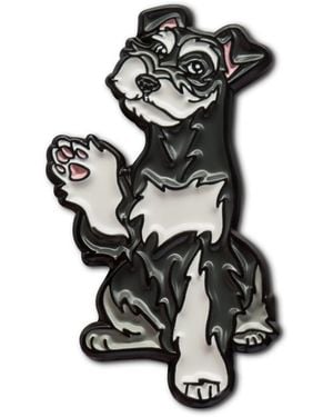 Make Heads Turn Enamel Pin Schnauzer Dog - Black