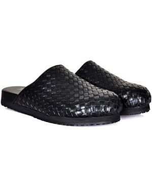 DAVID WEJ Lorenzo Handmade Woven Mules - Black
