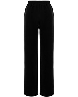 concept A trois Wide Leg Trousers With Pockets - Black