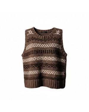 Charkha & Loom Woodpecker Lahauli Vest - Brown