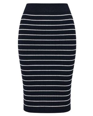 Conquista Fitted Striped Skirt - Blue