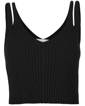 SALANIDA Donna Ribbed Crop Top - Black