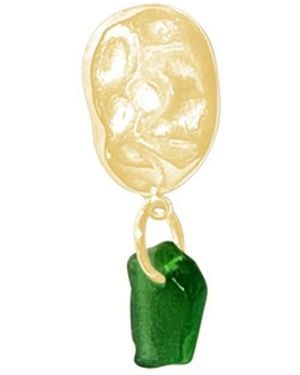 Glassy Rocky Earring Sea Glass - Green