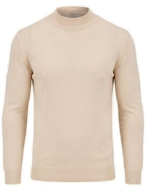 Ron Tomson Neutrals Mock Neck Relaxed Jumper - Natural