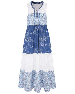 Cara & The Sky Maisie Floral Sleeveless Boho Maxi Summer Dress - Blue