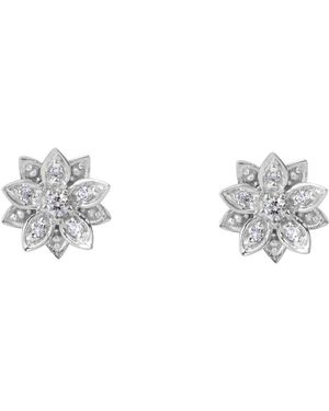 BLOOMTINE | Earth Angel HQ Eternal Bloom Solid Diamond Flower Studs - Metallic