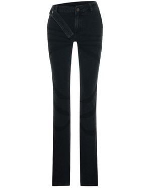 Maison sél Overdyed Denim Flare Jeans - Black