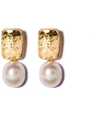 Kybele Studio Baroque Pearl Stud Earrings - White