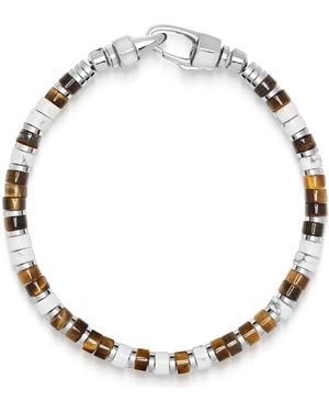 Nialaya Howlite Heishi Bracelet - Metallic