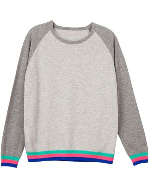 Cove Carmen Cashmere Jumper With Neon Stripes - Grey