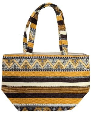 Berber Leather The Nador Small Expandable Fabric Tote - Metallic
