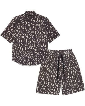 mysimplicated Short Sleeve Shirt And Bermuda Set - Black
