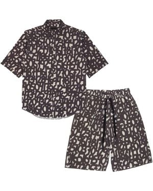 mysimplicated Short Sleeve Shirt And Bermuda Set - Black