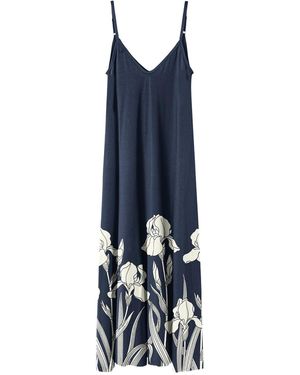 Aloha From Deer Neutrals Midnight Iris Maxi Dress - Blue