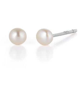 Nellou Jewellery Tiny Pearl Stud Earrings - White
