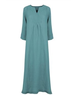 NoLoGo-chic Life Style Linen Maxi Dress - Blue