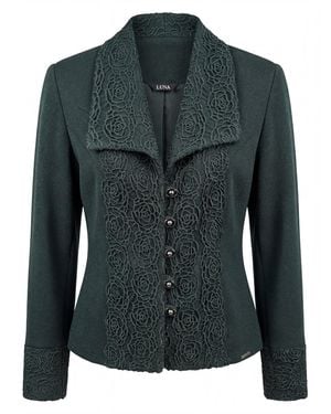 Luna Fashion House Tailored Lace Blazer, Jody - Black