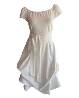 SNIDER Off-Shoulder Viscose Dress - Gray