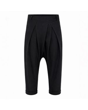 Lalipop Design Tailored Cropped Drop-Crotch Pants - Black
