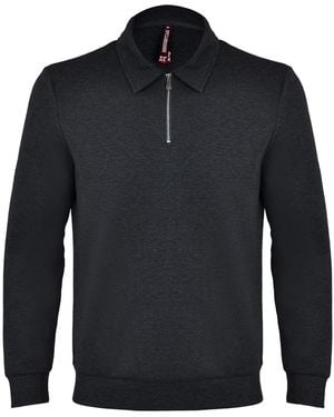 DAVID WEJ Enzo Cotton Zip Polo - Blue