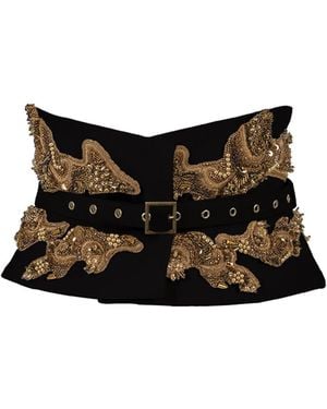 ALINA CERNĂTESCU Louvre Wool Belt Wtih Emrboderies - Black