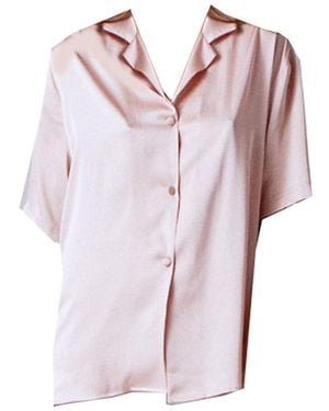 Noblesse Oblige Nude Soft Revere Collar Sleep Set - Purple