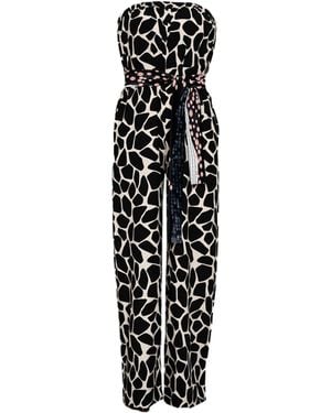 ARTISTA Iza Printed Strapless Jumpsuit - Black