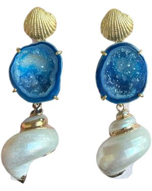 Magpie Rose Neutrals Lagoon Drop Earrings - Blue