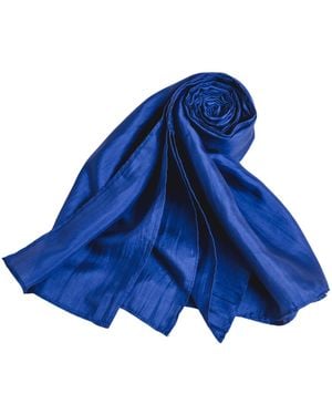 Silk and Bears Royal Silk Scarf – Hand-Dyed Mulberry Silk, Eid & Evening Wrap - Blue