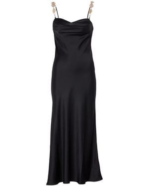 Zetaye Avery Silk Chain Midi Dress - Black