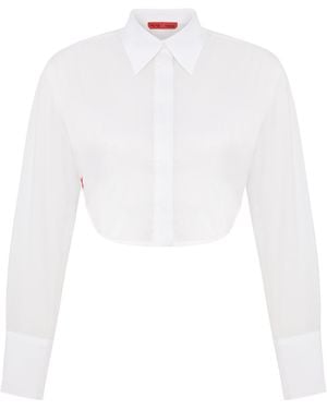Pcfg Pure Cotton Crop Shirt - White