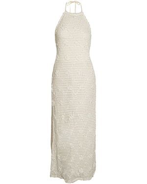 Amy Lynn Cali Pure Cotton Cream Floral Crochet Maxi Dress - White