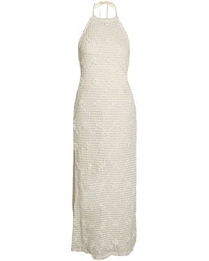 Amy Lynn Cali Pure Cotton Cream Floral Crochet Maxi Dress - White