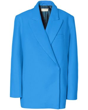 AGGI by HALEWSKI Nicole French Oversized Outdoor Blazer - Blue