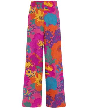 Aloha From Deer Sunset Garden Long Loose Trousers - Pink