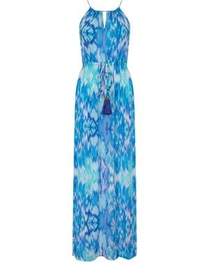 Sophia Alexia Sea Dream Antigua Crinkle Maxi Dress - Blue
