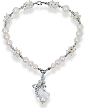Ninemoo Celestial Blossom Pearl Necklace - Metallic