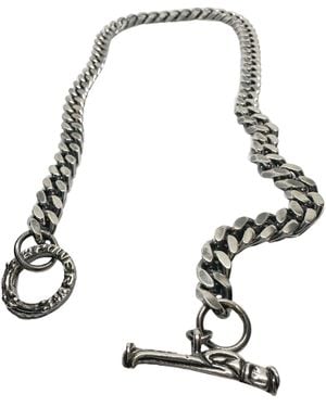 Tg-Jewellery by Tamara Gervasio Heavy Sterling Curb Chain Necklace With Hand-Carved Celtic T-Bar Clasp - White
