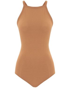 Peraluna Greta Halter Neck Bodysuit - Brown