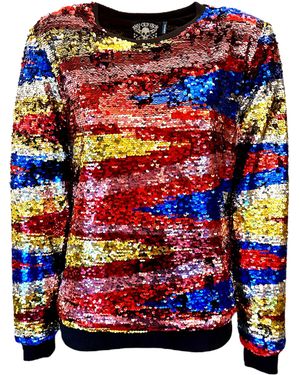 Any Old Iron Bliss Reversible Sequin Sweatshirt - Blue