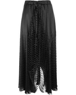 Silvia Serban Laser Cut Panelled Skirt - Black