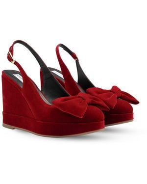 Rosamund Muir London Toscana Velvet Wedges - Red