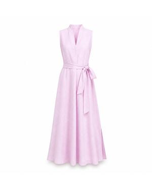 MARICEL Fabi Linen Long Dress - Purple