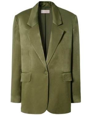 AGGI by HALEWSKI Bellamy Satin Branch Blazer - Green
