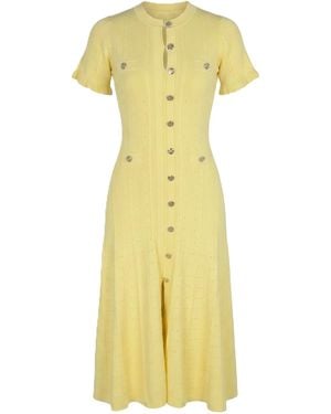 Modenaire Ribbed Knit Midi Dress - Yellow