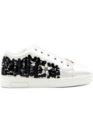 Rettrose Ainhoa Luxury Satin Handmade Embellished Tennis Shoe - Black